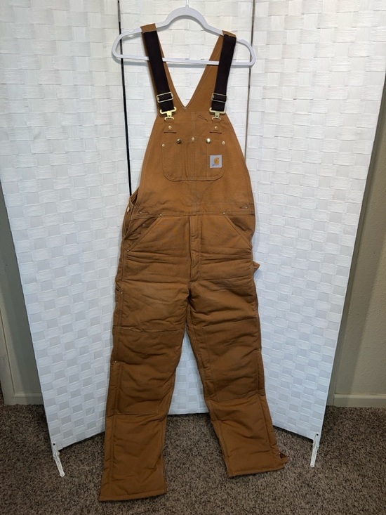 Carhartt Other - Carhartt Men's Duck Bib Overalls Size 32X34 Quilted Lining Double Knee
